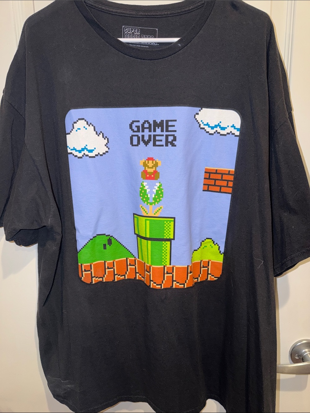 Super Mario Black 'Game Over' Pixel Art Tee